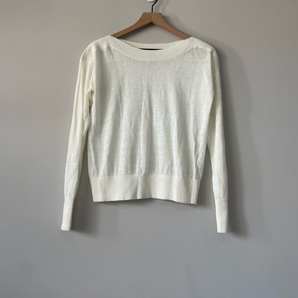 Banana Republic linen neutral pullover lightweight sweater small
